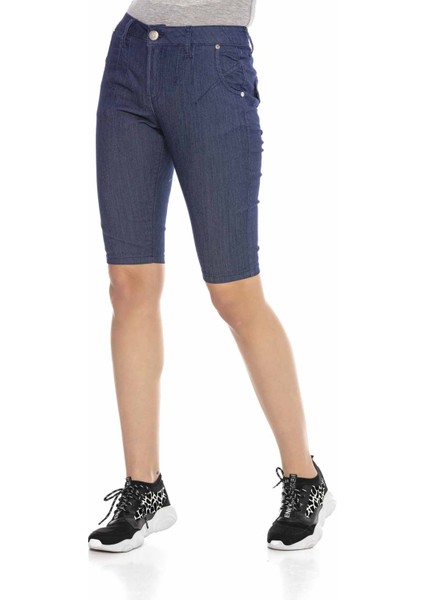 WK168 Lacivert Basic Uzun Şort