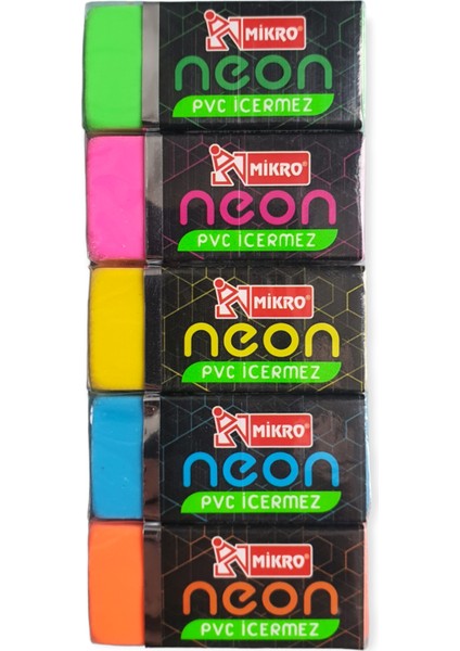 2B-30N Mikro Neon Silgi Seti 5'li Paket