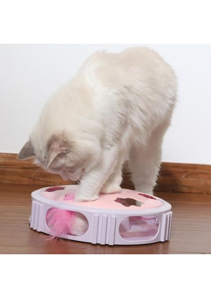 Elektrikli Kedi Oyuncak ile Tüy Turntable Hareketli Fare Kedi Kaşım Cihazı Için Kesme Cihazı Keskinleştirici Pençe Eğitim Oynama Pet Ürün | Kedi Oyuncakları (Pembe) (Yurt Dışından) fiyatları