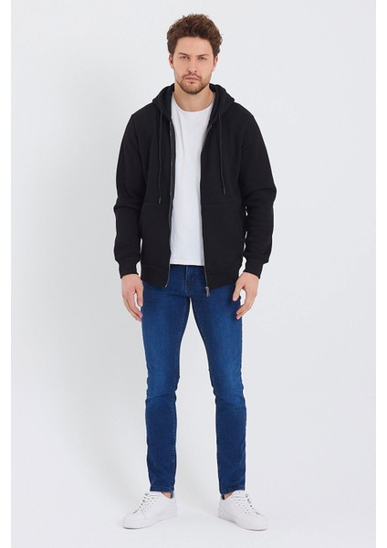 Fermuarlı Lüx Sweatshirt Kapüşonlu Siyah modelleri