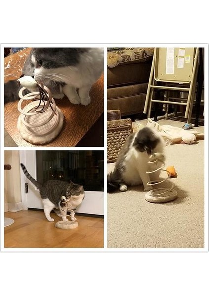 Interaktif Kedi Oyuncak Peluş Katlanabilir Dönen Komik Yavru Mouse Oyuncak Çizik Pad Paslanmaz Çelik Spiral Bahar Pet Oyunları | Kedi Oyuncakları (Yurt Dışından)