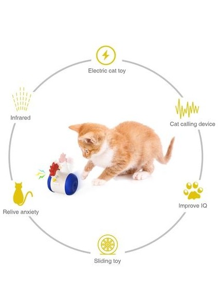 Elektrikli Çok Fonksiyonlu Sesleme Tumbler Lazer Tease Oyuncaklar Kedi Için Otomatik Indüksiyon Hareketi Süper Kedicing Kitre | Kedi Oyuncakları (Sarı) (Yurt Dışından)