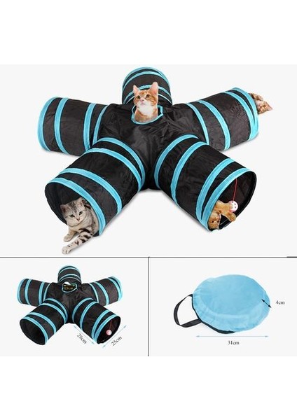 5holes Pet Kedi Tünel Komik Oyuncaklar Kediler Için Katlanabilir Kedi Oyuncaklar Interaktif Kedi Tavşan Hayvan Oyun Oyunları Tünel Sohbet Pet Ürün | Kedi Oyuncakları (Yurt Dışından) fiyatları