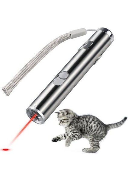 USB Şarj Edilebilir Pet Oyuncaklar Kedi Eğitim Lazer Pointer LED El Feneri ile (Yurt Dışından)