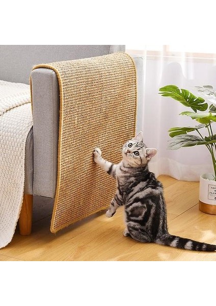 Kedi Scratcher Sisal Mat Tahtası Kesme Çivi Kazıyıcı Kediler Için Kedi Kıyafeti Ağacı Kedi Oyuncaklar Sandalye Masa Kanepe Paspaslar Mobilya Koruyucu (L 50 * 80 Cm) (Yurt Dışından)