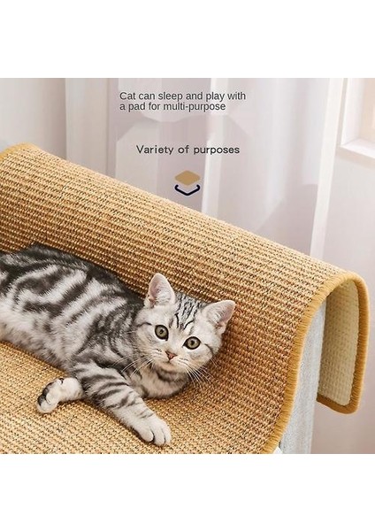 Kedi Scratcher Sisal Mat Tahtası Kesme Çivi Kazıyıcı Kediler Için Kedi Kıyafeti Ağacı Kedi Oyuncaklar Sandalye Masa Kanepe Paspaslar Mobilya Koruyucu (L 50 * 80 Cm) (Yurt Dışından)