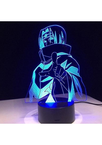 Naruto Sasuke Uchiha LED Küçük Gece Lambası 3D LED Gece Lambası USB12(Yurt Dışından)