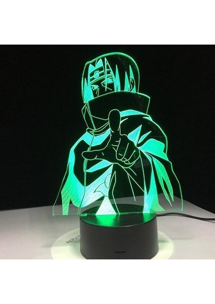 Naruto Sasuke Uchiha LED Küçük Gece Lambası 3D LED Gece Lambası USB12(Yurt Dışından)