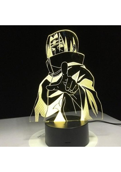 Naruto Sasuke Uchiha LED Küçük Gece Lambası 3D LED Gece Lambası USB12(Yurt Dışından)