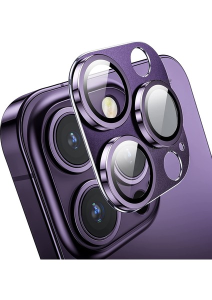 MTK Moveteck Apple iPhone 14 Pro / Pro Max Uyumlu Kamera Lens Koruyucu Metal Çerçeveli