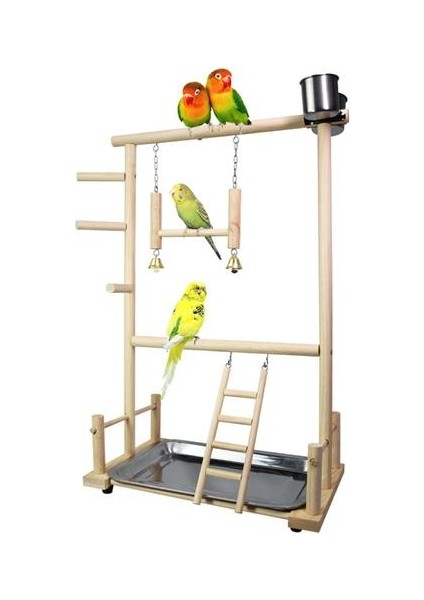 Papağan Ahşap Standı Kuş Oyun Aktivite Merkezi Bahçesi Merdiven Levrek Salonu Salıncak Raf Playpen Oyuncak Kuşlar Egzersiz Raf | Kuş Oyuncakları (Yurt Dışından) modelleri