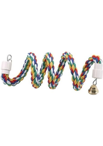 Kuş Levrek Oyuncak Spiral Pamuk Halat Çiğneme Bar Papağan Salıncak Tırmanma Ayakta Çan Kuş Malzemeleri Papağan Tırmanma Oyuncaklar | Kuş Oyuncakları (Yurt Dışından)