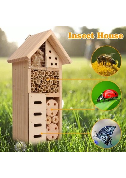 Ahşap Böcek Arı Kelebek Evi Ahşap Bug Oda Hotel Barınak Bahçe Dekorasyon Yuva Kutusu Böceği Kutusu Açık Bahçe Yard | Kuş Kafesleri ve yuvalar (Yurt Dışından)