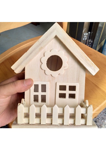 Yaratıcı Ahşap Kuş Evi Üreme Kafes Kutusu Besleme Yuva Bahçe Bahçe Balkon Kolye Simülasyon Çit Kuş Yuvası Ev Dekor | Kuş Kafesleri ve yuvalar (Yurt Dışından)