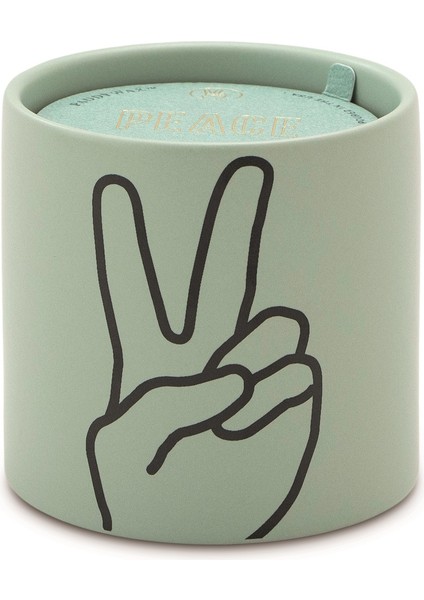 Impressıons El Işaretleri Seramik Mum Yeşil - Impressıons 5.75 Oz. Mınt Ceramıc Wıth Peace Lavender & Thyme