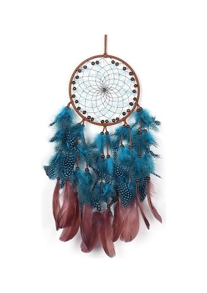 Rüya Avcısı Ev Dekor Bahçe Dekorasyon Açık Oda Duvar Dekor Ramazan Boncuk Mavi Tüy Zanaat Hediye | Rüzgar Çanları Ve;asılı Süslemeler (Yurt Dışından)