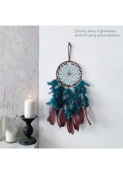 Rüya Avcısı Ev Dekor Bahçe Dekorasyon Açık Oda Duvar Dekor Ramazan Boncuk Mavi Tüy Zanaat Hediye | Rüzgar Çanları Ve;asılı Süslemeler (Yurt Dışından) modelleri