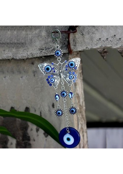 1 Adet Rüzgar Çanları Türkiye Evil Göz Koltukları Muska Ev Duvar Asılı Dekor Nimet Koruma Hediye Dream Catcher Mavi Rhinestone | Rüzgar Çanları ve asılı Süslemeler (Yurt Dışından)