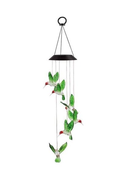 LED Renkli Güneş Enerjisi Rüzgar Chime Kristal Hummingbird Kelebek Su Geçirmez Açık Windchime Güneş Işık Bahçe Dropship | Rüzgar Çanları ve asılı Süslemeler (Yurt Dışından)