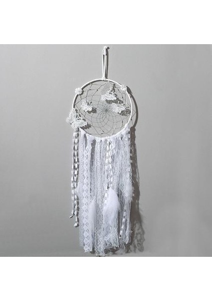 Dreamcatcher Beyaz Dantel Rüzgar Chime Kız Kalp El Yapımı Ev Kolye Zanaat Hediye Araba Kolye Yatak Odası Dekorasyon | Rüzgar Çanları ve asılı Süslemeler (Yurt Dışından) modelleri