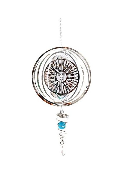 Paslanmaz Çelik 3D Dönen Rüzgar Chime Rüzgar Spinner Asılı Süsler Spiral Kuyruk Topu ile Katlanır Rüzgar Spinner Ev Oda Dekor | Rüzgar Çanları ve asılı Süslemeler (Yurt Dışından)