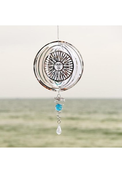 Paslanmaz Çelik 3D Dönen Rüzgar Chime Rüzgar Spinner Asılı Süsler Spiral Kuyruk Topu ile Katlanır Rüzgar Spinner Ev Oda Dekor | Rüzgar Çanları ve asılı Süslemeler (Yurt Dışından) modelleri