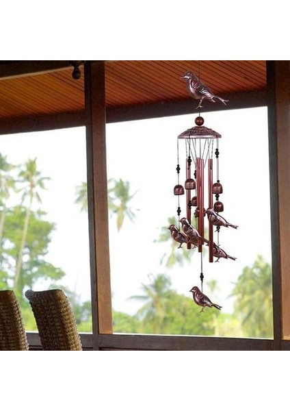 Kuş Rüzgar Chiles 4 Alüminyum Tüplü Su Geçirmez Metal Rüzgar Çanları 6 Bells Ev Için Romantik Rüzgar Çanları | Rüzgar Çanları ve asılı Süslemeler (Yurt Dışından) modelleri