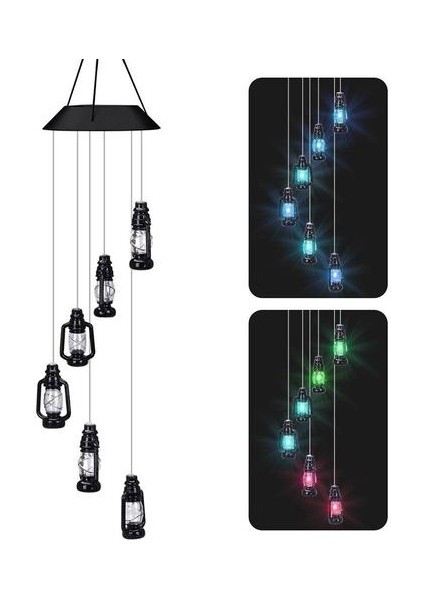 Güneş Renk Değiştirme LED Rüzgar Çeki 6 Lambalar Kolye Işık Ev Yard Bahçesi Rüzgar Çanları Kız Yatak Odası Romantik Asılı Dekorasyon Süslemeler (Yurt Dışından) fiyatları