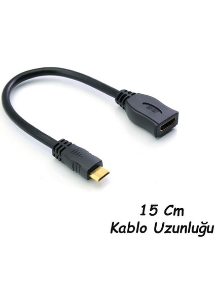 Mini HDMI To HDMI Kablo Çevirici Tablet Slr Kamera Projeksiyon