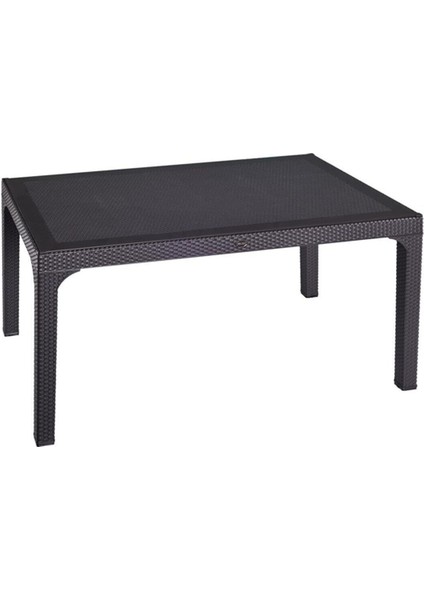 Rattan Masa 80X140 Camlı Bahçe Balkon Teras Masası