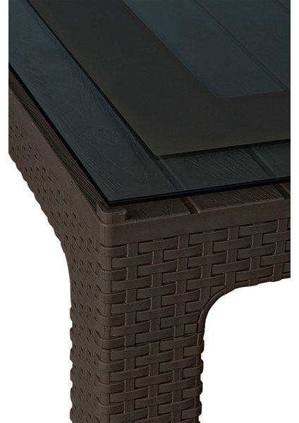 Rattan Masa 80X140 Camlı Bahçe Balkon Teras Masası fiyatları