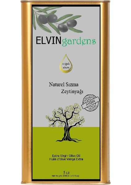 Gardens Naturel Sızma Zeytinyağı Güney Ege Meşeli Serisi 5 lt Teneke