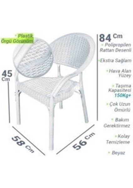 Rattan Masa Takımı 90X150 Camlı Masa 6 Kişilik Sandalye Seti Bahçe Balkon Teras Takımı