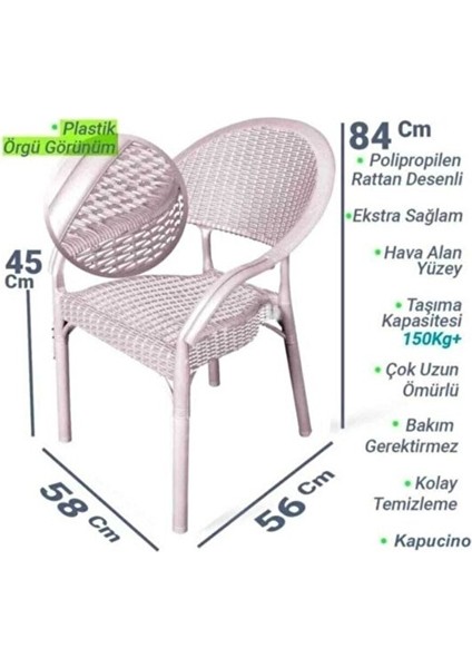 Rattan Masa Takımı 90X150 Camlı Masa 6 Kişilik Bambu Sandalye Seti Bahçe Balkon Teras Takımı