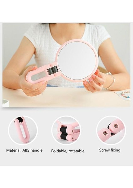 Kez Büyütme Ları Çift Yan Masa Masaüstü I 10X 360 Katlanır Ayarlanabilir Renk Rastgele Gönderilir (Pembe) Makyaj Aynası (Yurt Dışından)