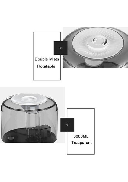3000 ml Ev Akıllı Hava Nemlendirici Uzaktan Kumanda Ofis Uçucu Yağ Aroma Difüzör Zamanlama Mist Ayarlanabilir Çift Bağlantı Noktaları Mister | Nemlendiriciler (Yurt Dışından) modelleri