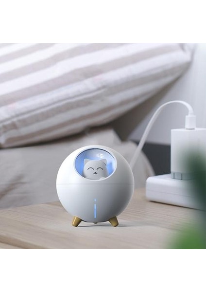 Güzel Pet Hava Nemlendirici 220ML Gezegen Kedi Ultrasonik Serin Mist Aroma Hava Yağ Difüzör Romantik Renk LED Lamba USB Humidificador | Nemlendiriciler (Yurt Dışından)