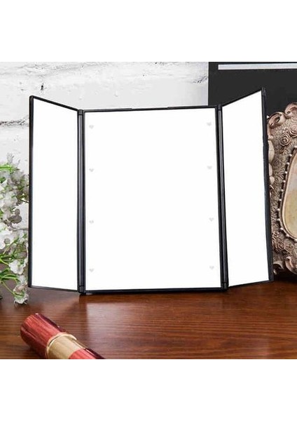 Sıcak Tri Fold LED Işık ile Taşınabilir Seyahat Kompakt Cep Lar Seyahat Fold Kozmetik Makyaj Aynası (Yurt Dışından)