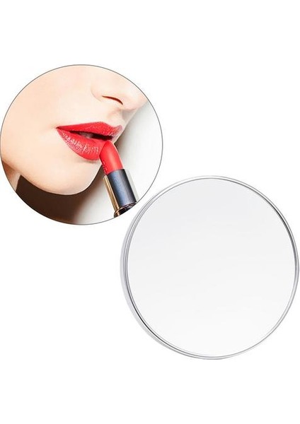 5x Büyüteç 6 Inç Yuvarlak Vanity Kozmetik Için 3 Vantuzlu Kozmetik (Gümüş) Makyaj Aynası (Yurt Dışından)