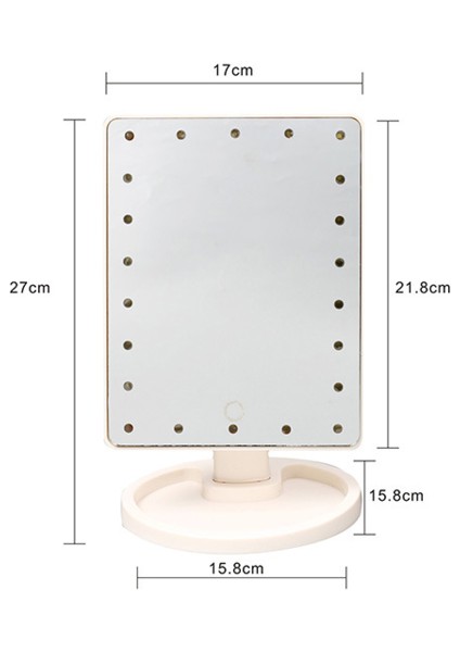 LED Dokunmatik Ekran ile 22 LED Işıkları Parlak Ayarlanabilir Ları Masaüstü Banyo Için Kumandalı Standı (Beyaz) Makyaj Aynası (Yurt Dışından)
