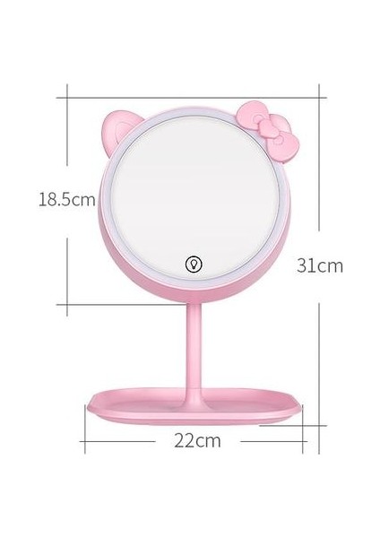 Yeni Masaüstü Üç Renk Tamamlayıcı Işık LED Taşınabilir USB Kozmetik (Pembe) Makyaj Aynası (Yurt Dışından)