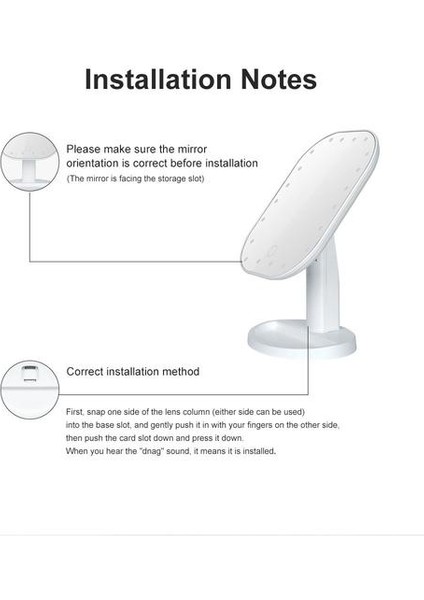 Haitun LED Dokunmatik Ekran Anahtarı Masaüstü Aracı 180 ° Ayarlanabilir USB / Batarya Ev Taşınabilir Seyahat (Beyaz) Makyaj Aynası (Yurt Dışından)