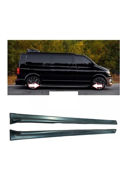 Vw Transporter -(2003 - 2021) Uzun Şase Yan Marşpiyel Seti (Plastik)