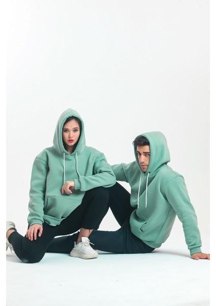 Oversize Unisex 3 Iplik Şardonlu Kapüşonlu Sweatshirt Hoodie