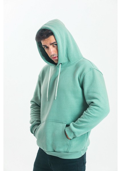 Oversize Unisex 3 Iplik Şardonlu Kapüşonlu Sweatshirt Hoodie