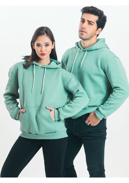 Oversize Unisex 3 Iplik Şardonlu Kapüşonlu Sweatshirt Hoodie