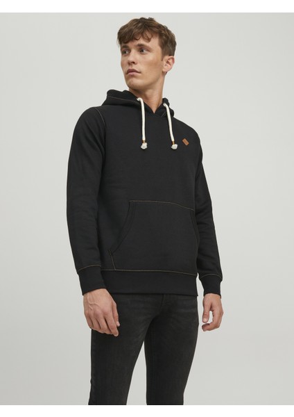 Jack & Jones Kapüsonlu Düz Renk Sweatshirt- Blutom-12222008