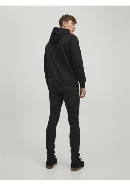 Jack & Jones Kapüsonlu Düz Renk Sweatshirt- Blutom-12222008