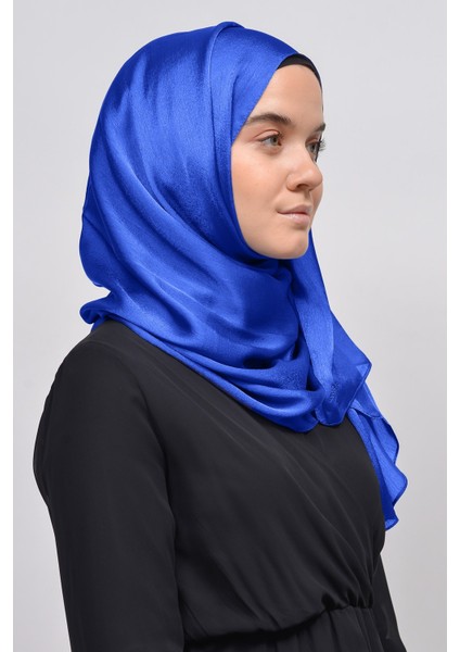 Janjan Parlak Saten Dokulu Tesettür Abiye Şifon Şal-Saks modelleri