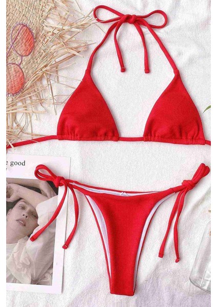 Angelsin Bağlamalı Bikini Üst Kırmızı